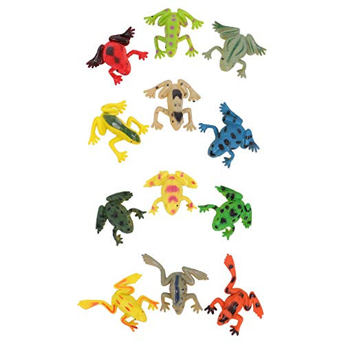Cabilock 12pcs Plastic Frogs Toy Mini Vinyl Frogs Animal Action Figures Realistic Frog Figurines for Kids Micro Landscape Ornament