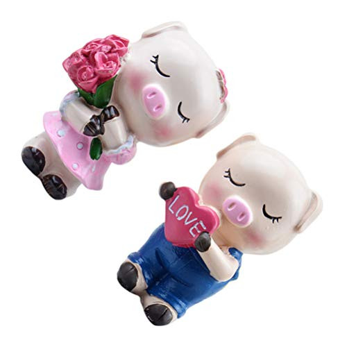 VOSAREA 1 Pair Rose Pig Couple Statue Resin Animal Lover Sculpture Cake Topper Fairy Garden Miniatures Figurine for Micro-Landscape Dollhouse Terrarium Action Figures VOSAREA 1 Pair Rose Pig Couple Statue Resin Animal Lover Sculpture Cake Topper Fairy Garden Miniatures Figurine for Micro-Landscape Dollhouse Terrarium Action Figures