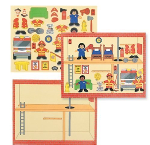 12 Design Your Own Firefighter Fire Station Truck Sticker Scenes Kids Children Play Set