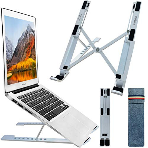 Laptop Stand Laptop Holder Riser Computer Stand Aluminum 8-Angles Adjustable Ventilated Cooling Stand Mount Compatible with MacBook Air Pro Lenovo Dell More 10-17.3   Laptops and Tablets  Silver