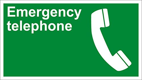 Emergency Telephone Safety OSHA   ANSI LABEL DECAL STICKER Sticks to Any Surface 10x7