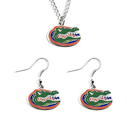 Florida Gators Necklace and Dangle Earring Charm Set NCAA