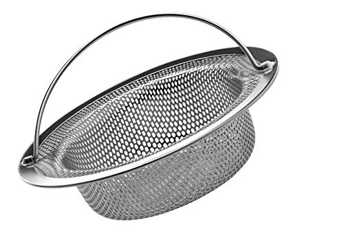 Kitchen Sink Strainer Basket Catcher With Handle  Rust Free with Handle Anti-Clogging Sink Strainer Basket Catcher Stainless Steel Garbage Disposal Sink Plug for Most Drain