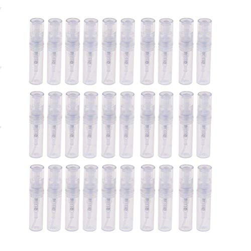 30 Pcs Mini Clear 2ml Atomizer Plastic Bottle Spray Refillable Perfume Empty Sample Bottle for Travel Party BY DINGJIN