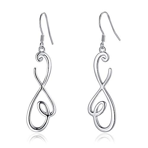925 Sterling Silver Earrings BoRuo Infinity Knot Dangle Earrings for Women Teardrop Earrings