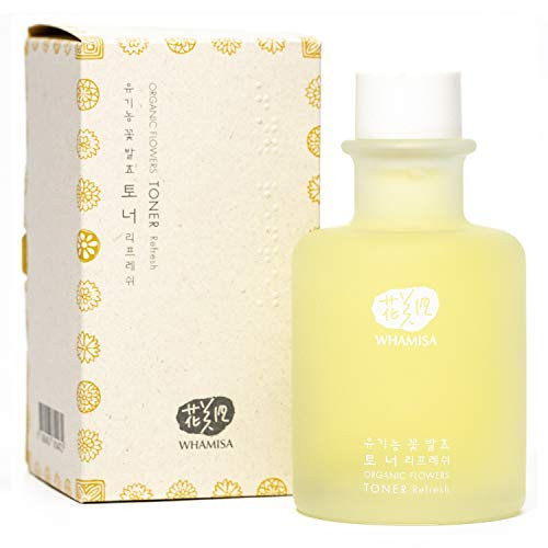 Whamisa Natural Fermentation Organic Flowers Essence Toner Refresh - 1.1 Fl Oz   33.5ml - BDIH Certified Original Dermatest Excellent Vegan Alcohol-Free Toner Eco-Friendly Package