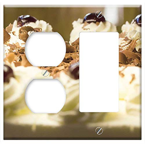 2-Gang Outlet Rocker GFCI Combination Wall Plate Cover - Black Forest Cake Cake Cream Dessert Food Calories 1 2-Gang Outlet Rocker GFCI Combination Wall Plate Cover - Black Forest Cake Cake Cream Dessert Food Calories 1