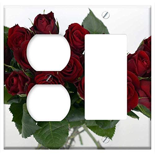 2-Gang Outlet Rocker GFCI Combination Wall Plate Cover - Roses Bouquet Of Roses Bouquet Strauss Flowers 3