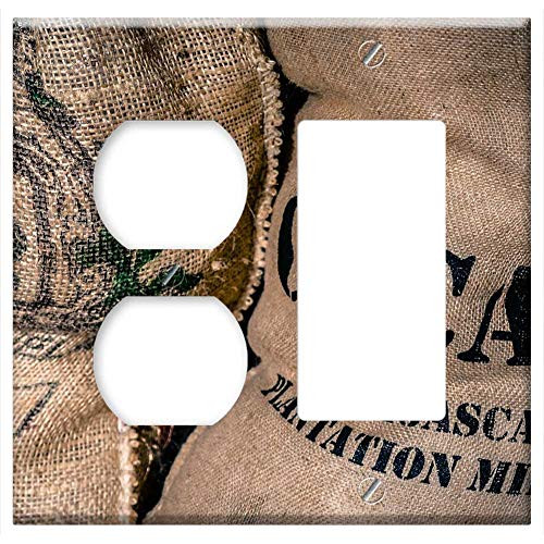 2-Gang Outlet Rocker GFCI Combination Wall Plate Cover - Bag Cacao Fair Trade Food Chocolate Cocoa Sweet 2-Gang Outlet Rocker GFCI Combination Wall Plate Cover - Bag Cacao Fair Trade Food Chocolate Cocoa Sweet