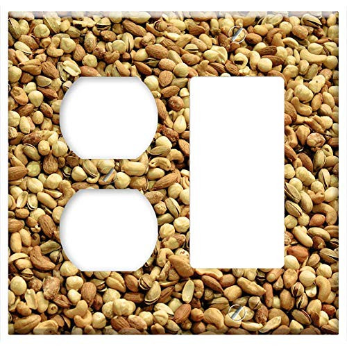 2-Gang Outlet Rocker GFCI Combination Wall Plate Cover - Mixed Nuts Food Snack Healthy Almond Mix 2-Gang Outlet Rocker GFCI Combination Wall Plate Cover - Mixed Nuts Food Snack Healthy Almond Mix
