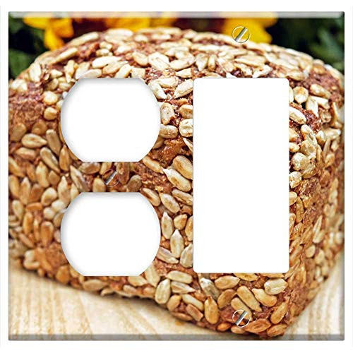 2-Gang Outlet Rocker GFCI Combination Wall Plate Cover - Bread Whole Wheat Bread Organic Bread Grains 2-Gang Outlet Rocker GFCI Combination Wall Plate Cover - Bread Whole Wheat Bread Organic Bread Grains