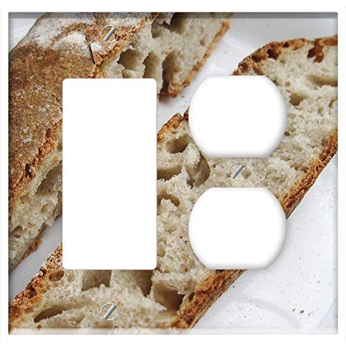 2-Gang Rocker GFCI Outlet Combination Wall Plate Cover - Bread Sourdough Fresh Food Loaf Organic Bakery 2-Gang Rocker GFCI Outlet Combination Wall Plate Cover - Bread Sourdough Fresh Food Loaf Organic Bakery