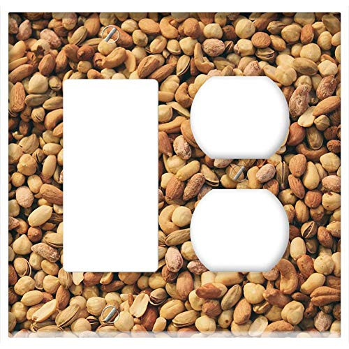 2-Gang Rocker GFCI Outlet Combination Wall Plate Cover - Mixed Nuts Food Snack Healthy Almond Mix 1 2-Gang Rocker GFCI Outlet Combination Wall Plate Cover - Mixed Nuts Food Snack Healthy Almond Mix 1