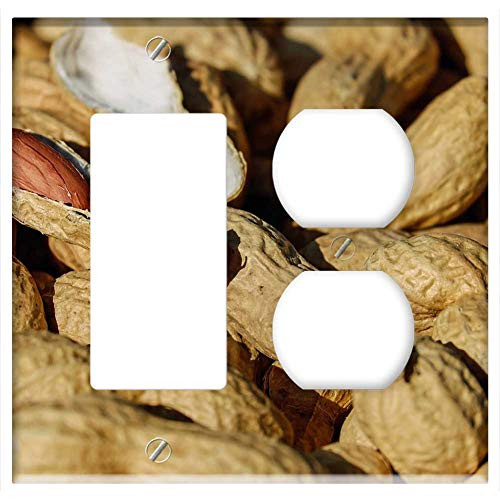 2-Gang Rocker GFCI Outlet Combination Wall Plate Cover - Nuts Peanut Roasted Cores Snack Healthy Delicious 2-Gang Rocker GFCI Outlet Combination Wall Plate Cover - Nuts Peanut Roasted Cores Snack Healthy Delicious