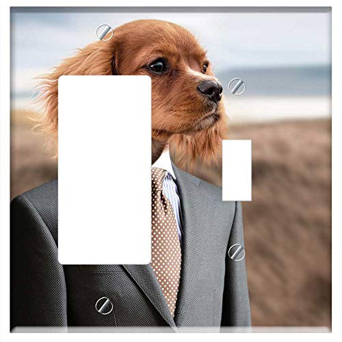 Rocker GFCI Toggle Combination Wall Plate Cover - Dog Puppy Young Dog Cute Small Dog Pet Rocker GFCI Toggle Combination Wall Plate Cover - Dog Puppy Young Dog Cute Small Dog Pet