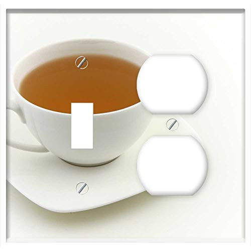 2-Gang Toggle Outlet Combination Wall Plate Cover - Cup Drink Fresh Green Black Hot Isolated Liquid 2-Gang Toggle Outlet Combination Wall Plate Cover - Cup Drink Fresh Green Black Hot Isolated Liquid
