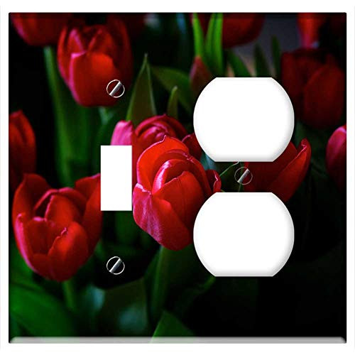 2-Gang Toggle Outlet Combination Wall Plate Cover - Flowers Bouquet Of Flowers Tulips Bouquet Spring 2-Gang Toggle Outlet Combination Wall Plate Cover - Flowers Bouquet Of Flowers Tulips Bouquet Spring