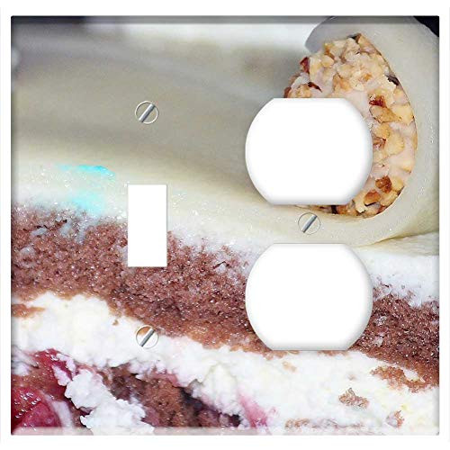 2-Gang Toggle Outlet Combination Wall Plate Cover - Cake Wedding Cake Marzipan Black Forest Cherry 1 2-Gang Toggle Outlet Combination Wall Plate Cover - Cake Wedding Cake Marzipan Black Forest Cherry 1
