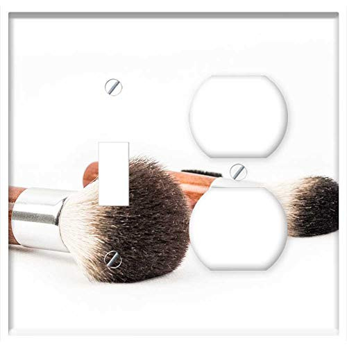 2-Gang Toggle Outlet Combination Wall Plate Cover - Makeup Brush Cosmetics Makeup Brush Make Up Rouge