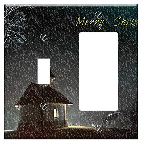 Toggle Rocker GFCI Combination Wall Plate Cover - Christmas Christmas Card Christmas Greeting