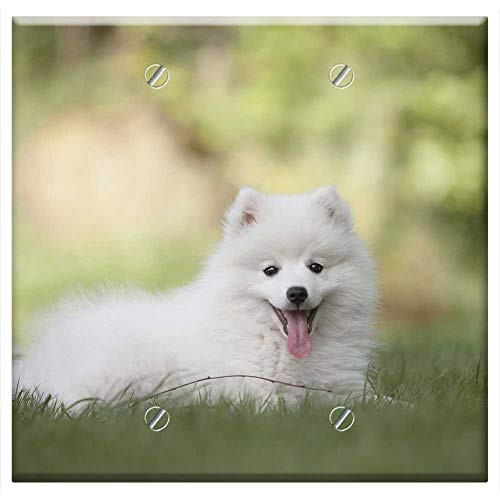 Double Blank Wall Plate Cover - Dog Puppy Dogs Pet Animals Doggy Cute Sweet