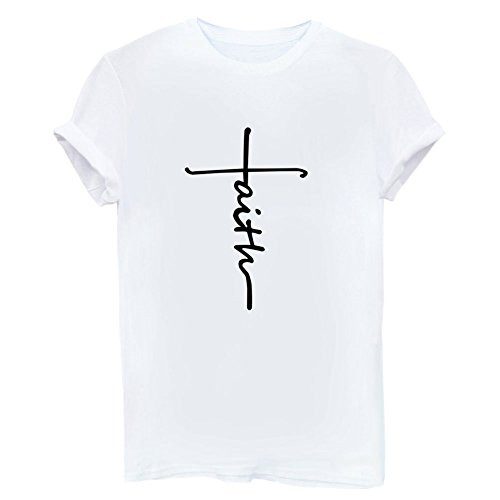 BLACKMYTH Womens Graphic Funny T Shirt Cute Tops Teen Girl Tees White X-Large