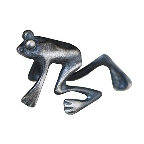 MAELOVE 925 Sterling Silver Earrings CuffWomen Men Hypoallergenic EarringsFrog Earring Cuff Ear No Piercing Clip Ear Cute Animal Auricle Wrap Earring Punk Gothic Jewelry Gift  Black earring cuff