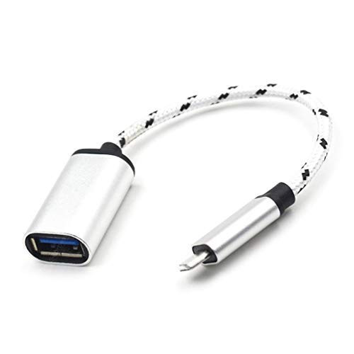 PRO OTG Adapter Works with Motorola Moto Z Play Droid for OTG and USB Type-C Braided Cable. Use with Devices Like Keyboard Mouse Zip Gamepad hdmi More  Silver