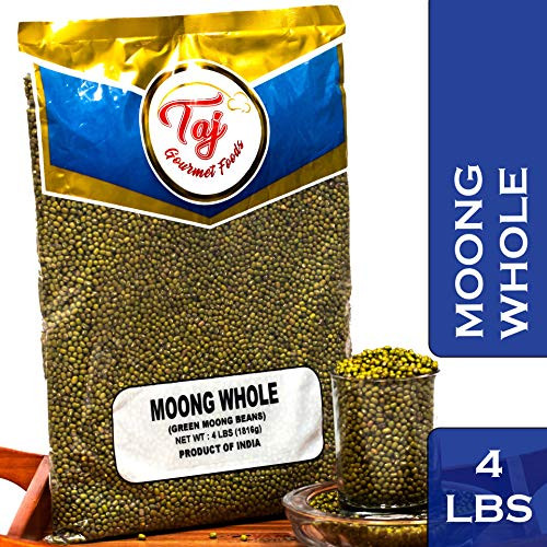 TAJ Premium Indian Moong Dal Whole Mung Beans 4-Pounds TAJ Premium Indian Moong Dal Whole Mung Beans 4-Pounds