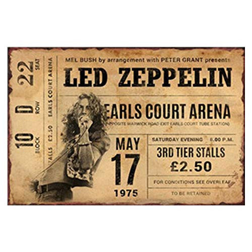 YOMIA Vintage Signs for Band Posters Cafe Bar Pub Home Beer Decoration 30X20cm