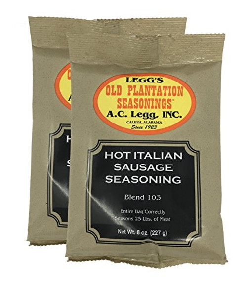 A.C. Leggs - Hot Italian Sausage Seasoning 2 Packs - 8 Ounce each A.C. Leggs - Hot Italian Sausage Seasoning 2 Packs - 8 Ounce each