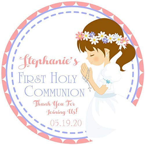 Girls First Holy Communion Sticker Labels or Favor Tags Girls First Holy Communion Favor Tags Girls First Holy Communion Supplies Girls First Holy Communion Decor
