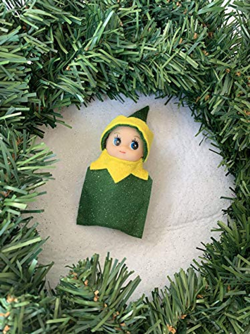 Green and Yellow Baby Elf Doll Toddler Elf Christmas Elf in Training