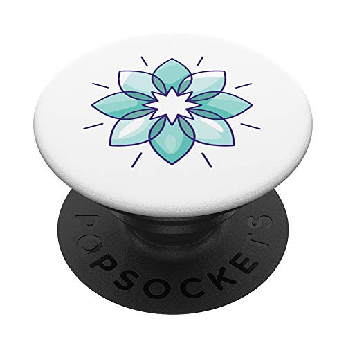 Turquoise Flower Phone Popper PopSockets PopGrip Swappable Grip for Phones  and  Tablets