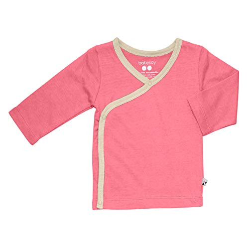 Babysoy Baby Girls Kimono Layering Top - Pink Lemon - 3-6 Months