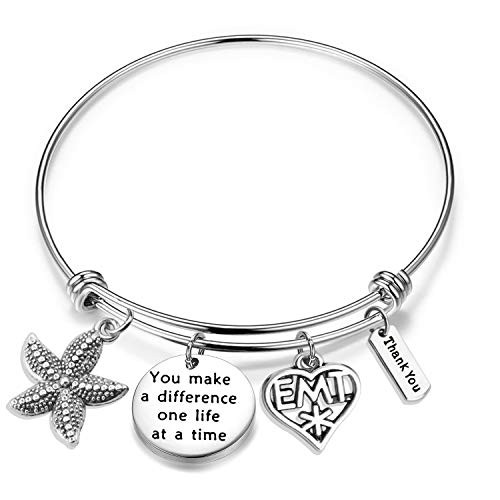 bobauna Emergency Medical Technician Stethoscope Larait Y Necklace Paramedic EMT Jewelry Gift  Difference EMT Bracelet