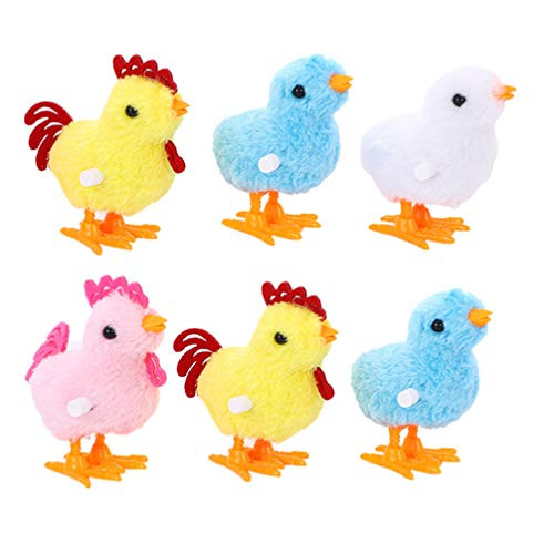 PRETYZOOM 6pcs Plush Chicken Wind Up Toys Cartoon Chick Clockwork Toy Gift Santa Claus Children Wind-up Playthings Toy for Kids Party Favors Birthday Gifts Random Color PRETYZOOM 6pcs Plush Chicken Wind Up Toys Cartoon Chick Clockwork Toy Gift Santa Claus Children Wind-up Playthings Toy for Kids Party Favors Birthday Gifts Random Color