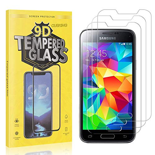 Screen Protector Compatible with Galaxy S5 Mini CUSKING Ultra Thin 9H Screen Protector for Samsung Galaxy S5 Mini Bubble Free 99.99 percent Clarity Tempered Glass 3 Pack