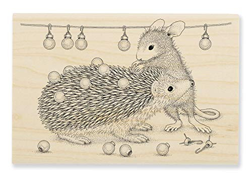 Stampendous Holiday Hedgehog House Mouse Rubber Stamp