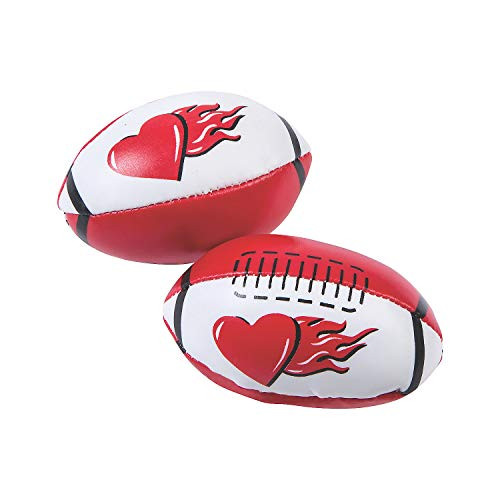 Fun Express Mini Valentine Foam Footballs - Toys - 12 Pieces
