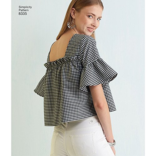 Simplicity Sewing Pattern 8335 Misses Top with Back Variations SZ A  XXS-XS-S-M-L-XL-XXL