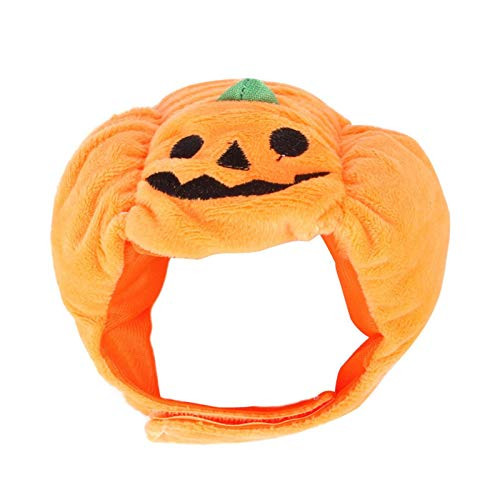 BAYUE Pet Halloween Hat Pet Halloween Pumpkin Hat Premium Plush Adjustable Comfortable Teddy Dress Up Headgear Cat Ears Cat Headgear