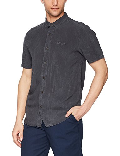 Volcom Men's Chill Out Short Sleeve Button up Shirt Black