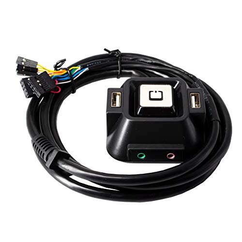 Reset HDD Button Switch + Dual USB Ports + Power Button + Audio Ports for Desktop Computer Case