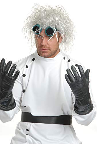 Charades mens Mad Scientist Costume Wig White One Size US