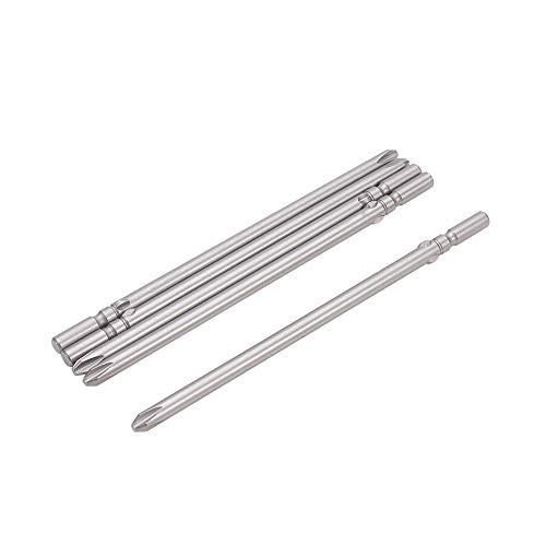 Utoolmart 5mm Round Shank 120mm Length 5mm PH2 Magnetic Screwdriver Bits 5Pcs