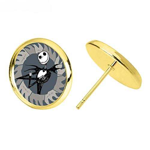 The Nightmare before Christmas Jack Skellington  Gold Stud Earrings