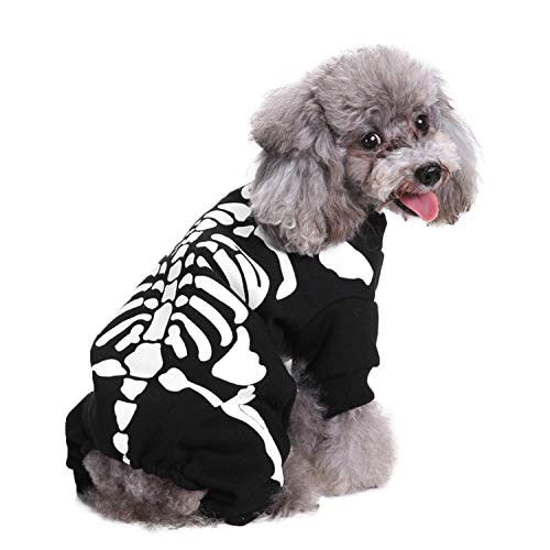 GREUS Halloween Costume for Pet Dogs Cats Spider Skeleton Pet Costumes for Small Medium Large Dogs Party Costume Clothes Pet Jumpsuit Shirt Cosplay Dress Up Puppy Apparel