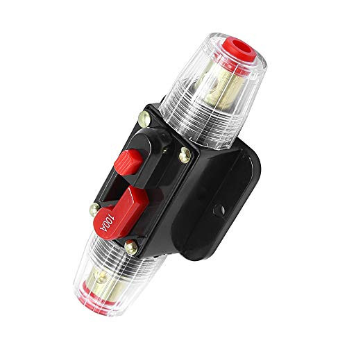 100A Audio Circuit Breaker Manual Reset 12V-24V DC Auto Car Stereo Inline Fuse Holders Inverter for Car Audio Stereo Switch and Solar Inverter System