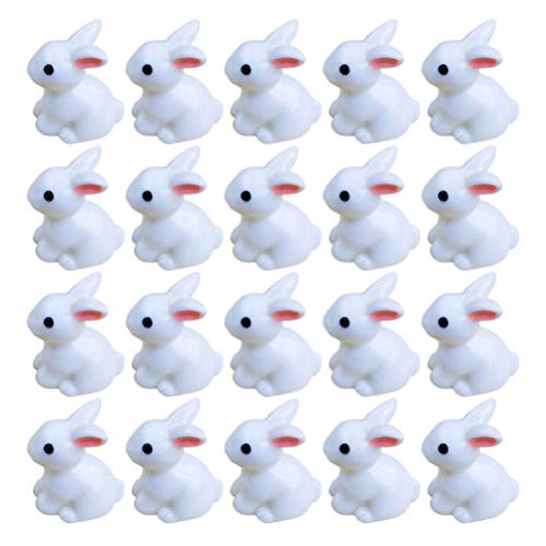 HEMOTON 20pcs Mini Rabbit Figurines Miniature Bunny Figurines Fairy Garden Animal Dollhouse Bonsai Micro Landscape Plant Pot Cake Decoration for Easter Holiday HEMOTON 20pcs Mini Rabbit Figurines Miniature Bunny Figurines Fairy Garden Animal Dollhouse Bonsai Micro Landscape Plant Pot Cake Decoration for Easter Holiday